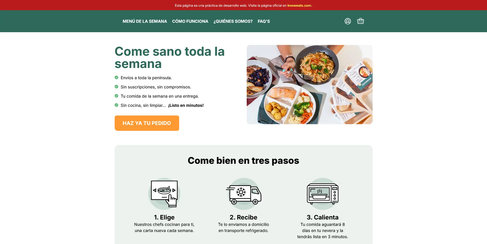 Project Knoweats (Landing Page) Image